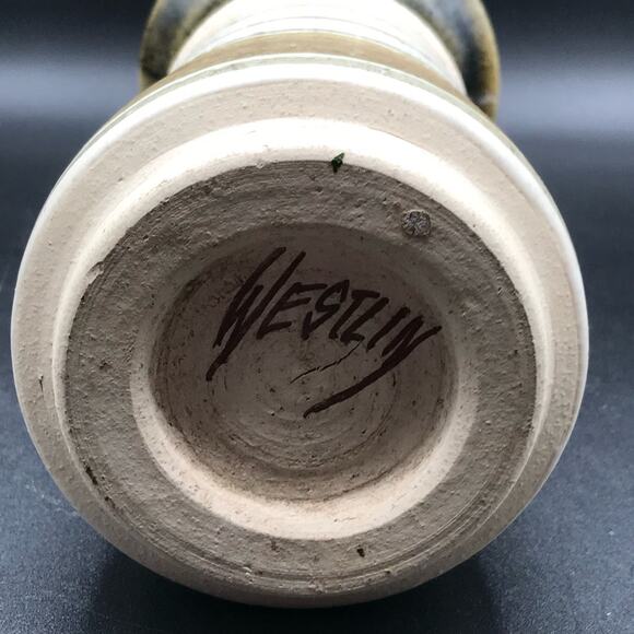 Jack Westlin Northwest Artist Signed 9" Hand Thrown & Painted Stoneware Vase - Picture 7 of 7